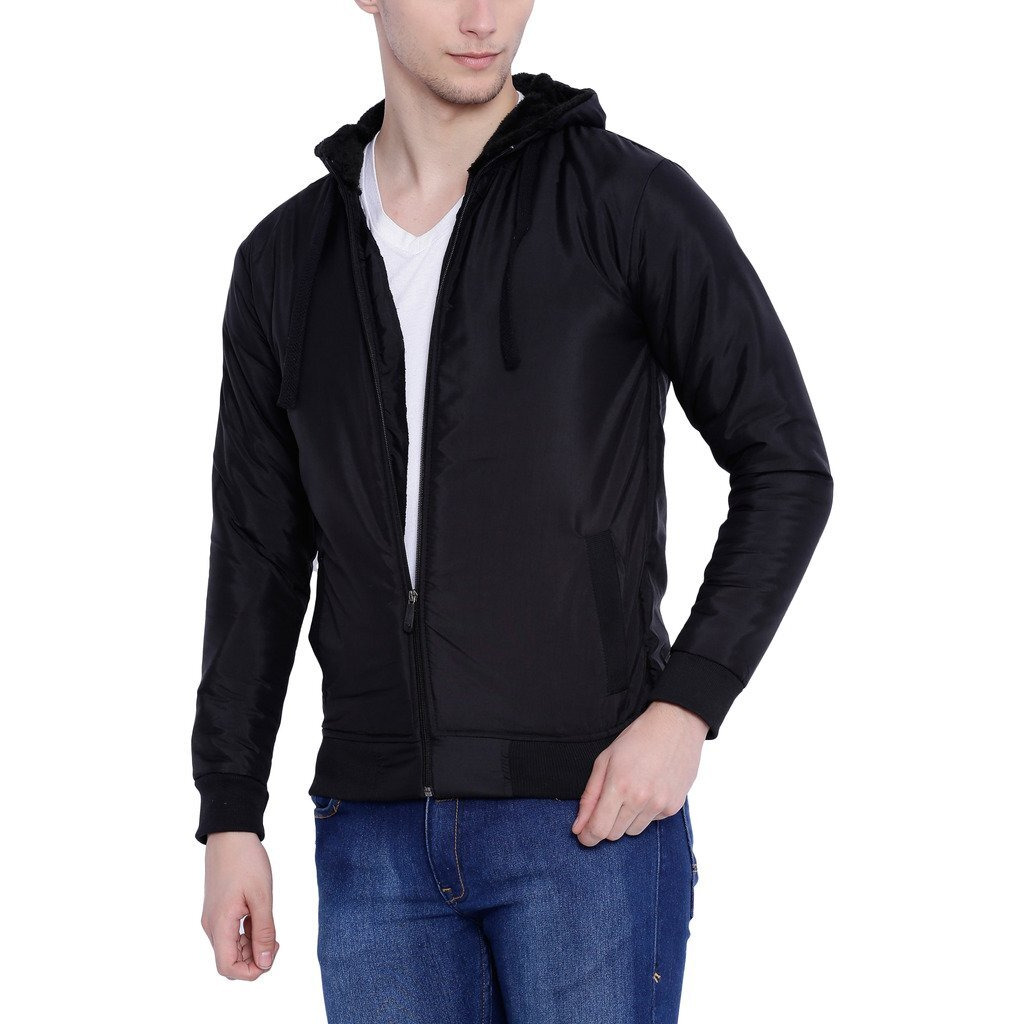 Campus Sutra Men Black Jacket (W16_Jk_M_Pln_P13_Bl_M)