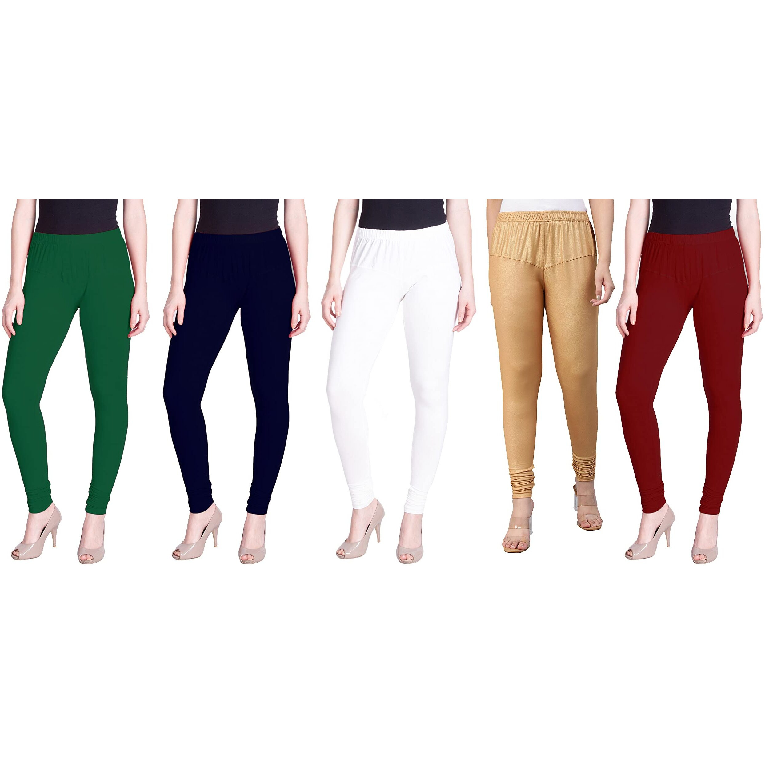 Lyra Women Solid Premium Cotton Churidar Leggings | Mid-Waist | Fashionwear