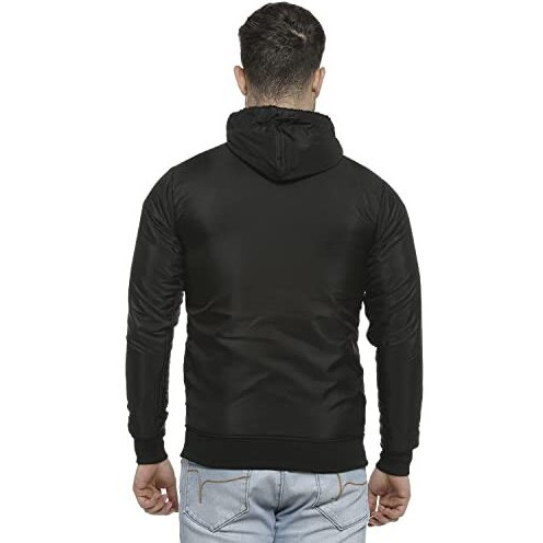Campus Sutra Men's Polyester Jacket (Azw17_Jk_M_Pln_P13_Bl_Az_L, Black, Large)