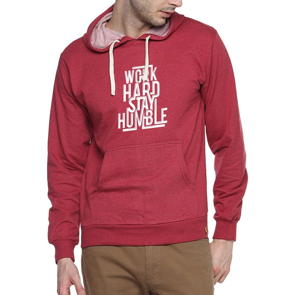 Campus Sutra Maroon Mens Printed Hoodie (Aw15_H_M_Whsh_Ma_Xl)