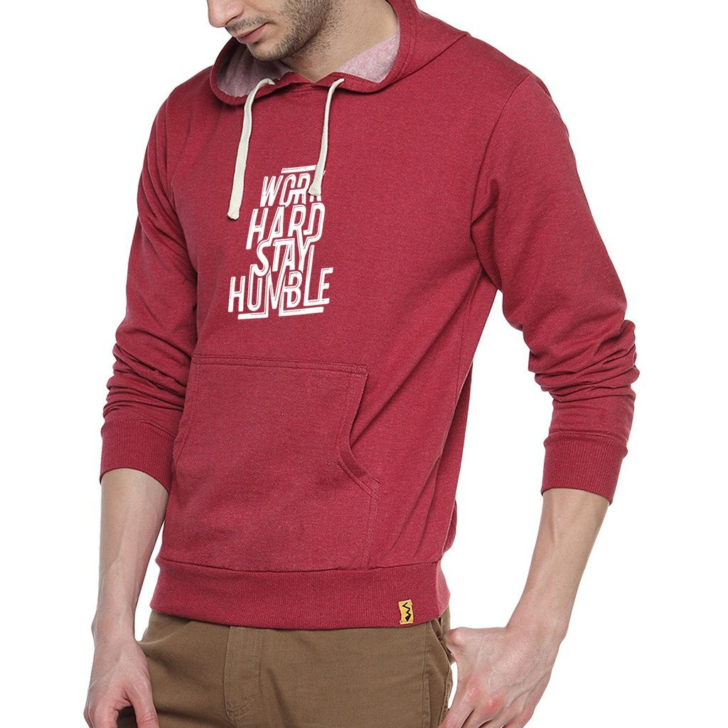 Campus Sutra Maroon Mens Printed Hoodie (Aw15_H_M_Whsh_Ma_Xl)