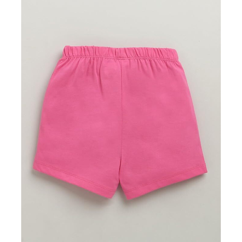 Bumzee Girls Cotton Above Knee Length Shorts Pack Of 3 Green & Pink - 3-4 Years (Peb10446G-Grn)