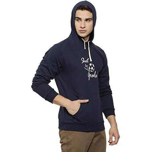 Campus Sutra Full Sleeve Printed Men Sweatshirt(Azw18_H_M_Sfg_Bu_Az_M) Blue