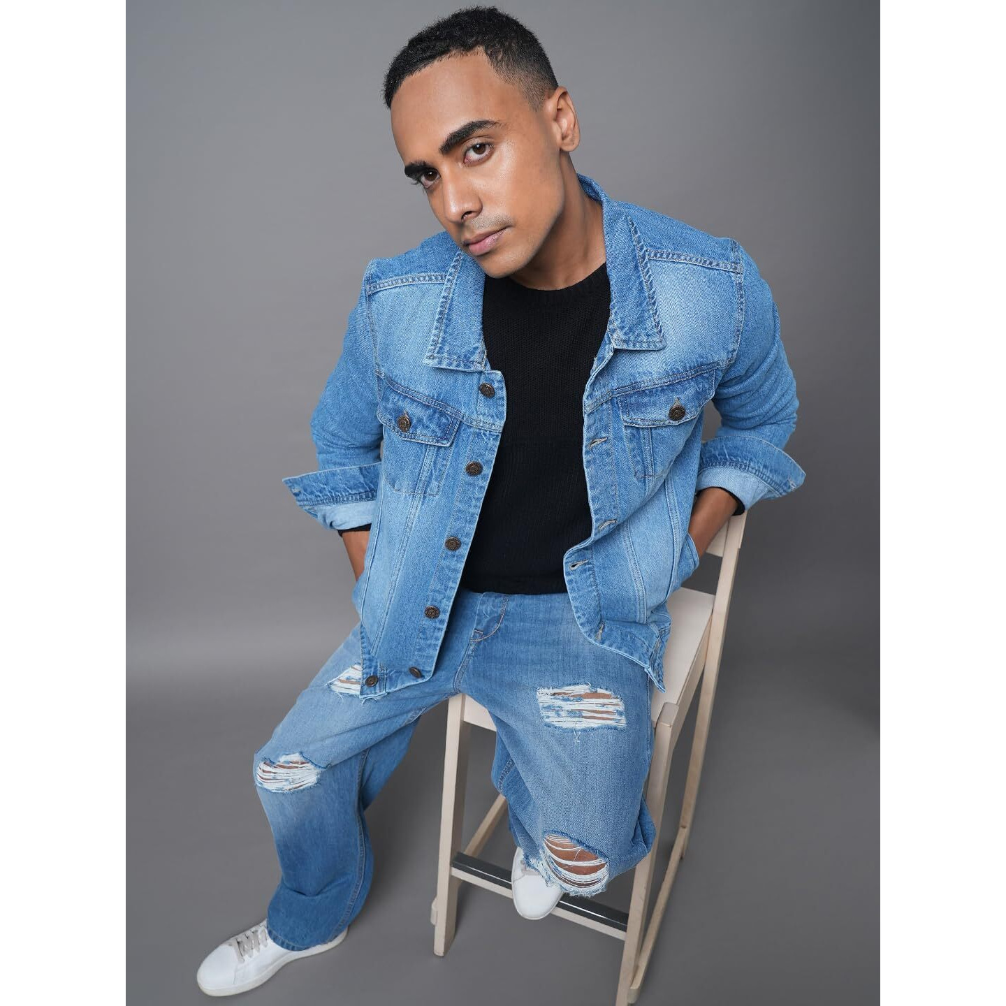 High Star Cotton Men's Full Length Jacket (Hsjkt115_D_S_Blue_S)