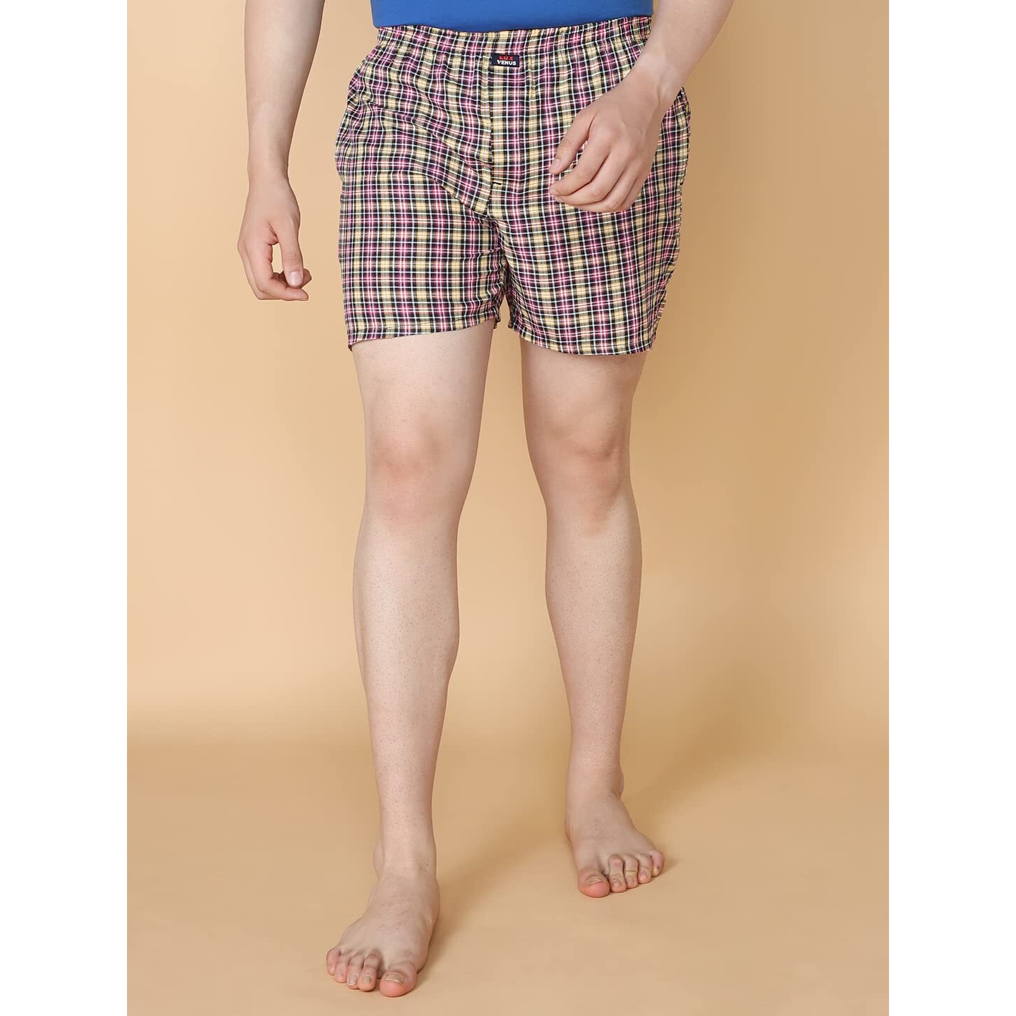 Lux Venus Combed Cotton Cheked Assorted Boxer Shorts For Men