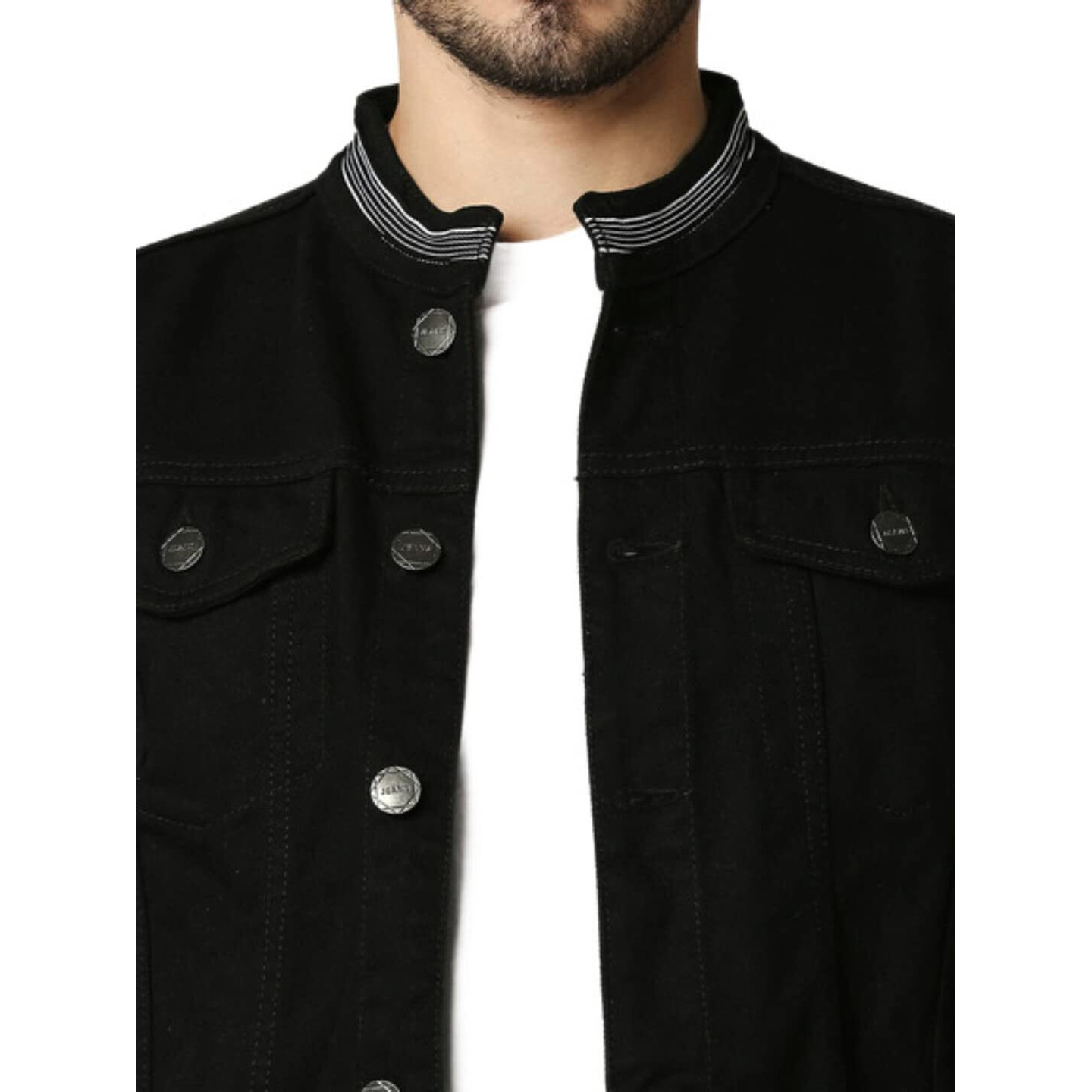High Star Clothing Men's Denim Standard Length Jacket (Hsjkt1165_D_M_Black)