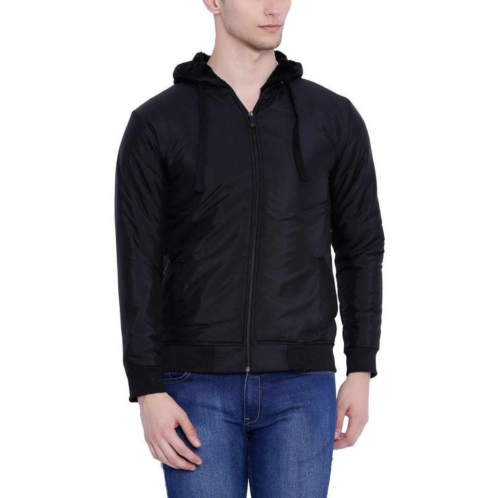 Campus Sutra Men Black Jacket (W16_Jk_M_Pln_P13_Bl_S)