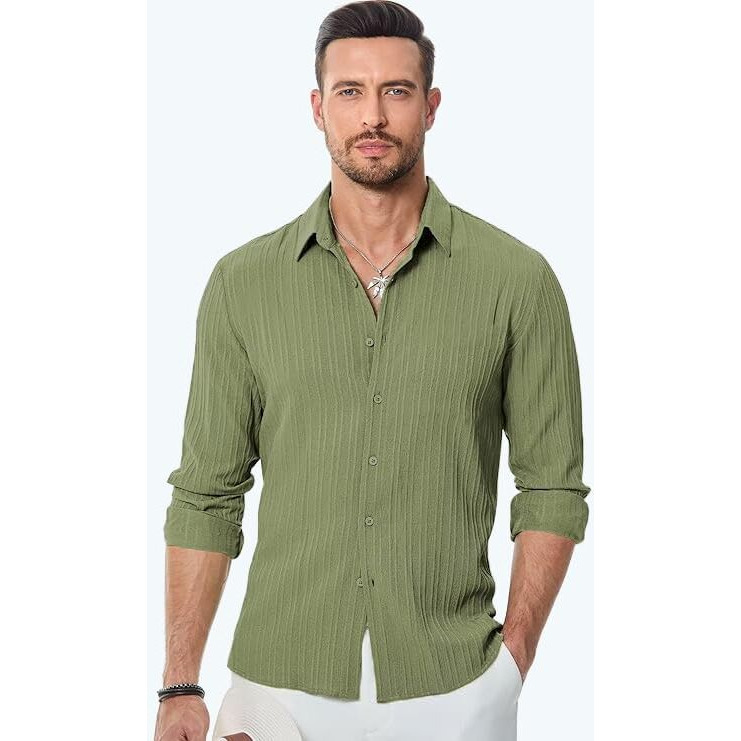 Cb-Colebrook Linen Shirt For Men | Mens Casual Shirt | Men Stylish Shirt | Men Dress Shirt | Men's Regular Fit | Men Formal Shirt | Men's Solid Slim Fit (In, Alpha, 2Xl, Regular, Army Green)