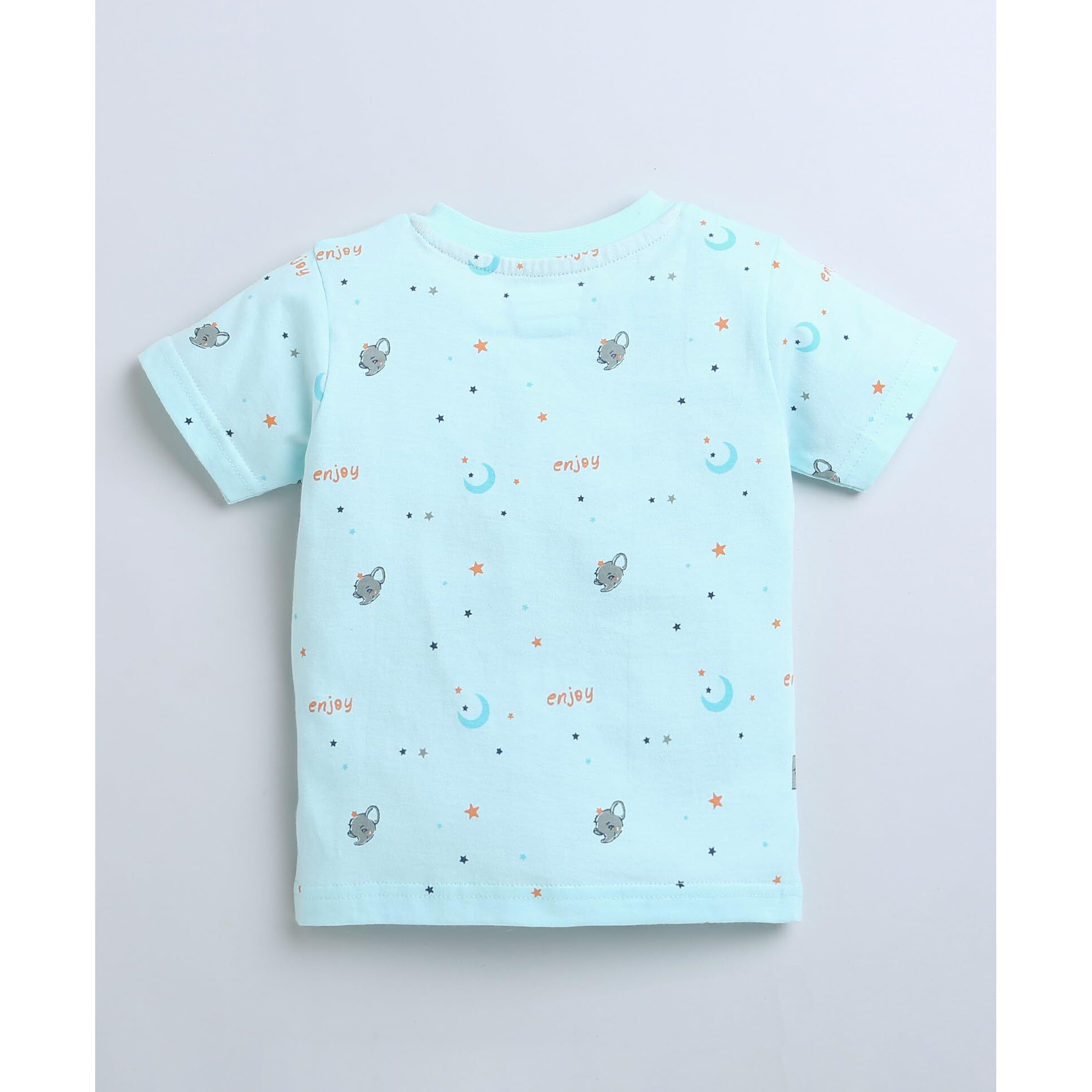 Bumzee Powder Blue Baby Boys Half Sleeves Jabla & Short Set Age - 6-9 Months (Peb9112D-Pbl)