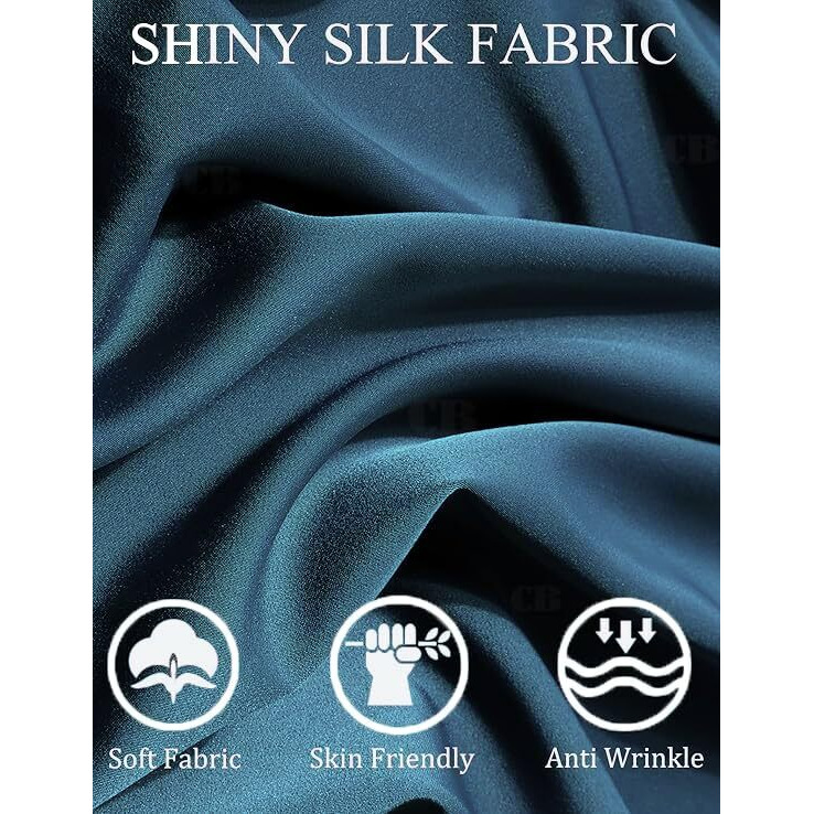 Cb-Colebrook Men Luxury Satin Silk Dress Shirt - Long Sleeve, Satin, Shiny Button Down, Prom, Wedding Party Shirt (In, Alpha, 2Xl, Regular, Teal)