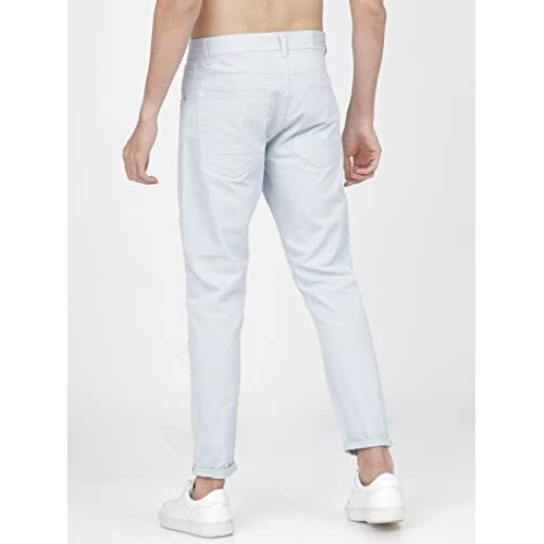 Ketch Men's Mid Rise Slim Casual Pants (Khtr000128_Ballad Blue, 32)