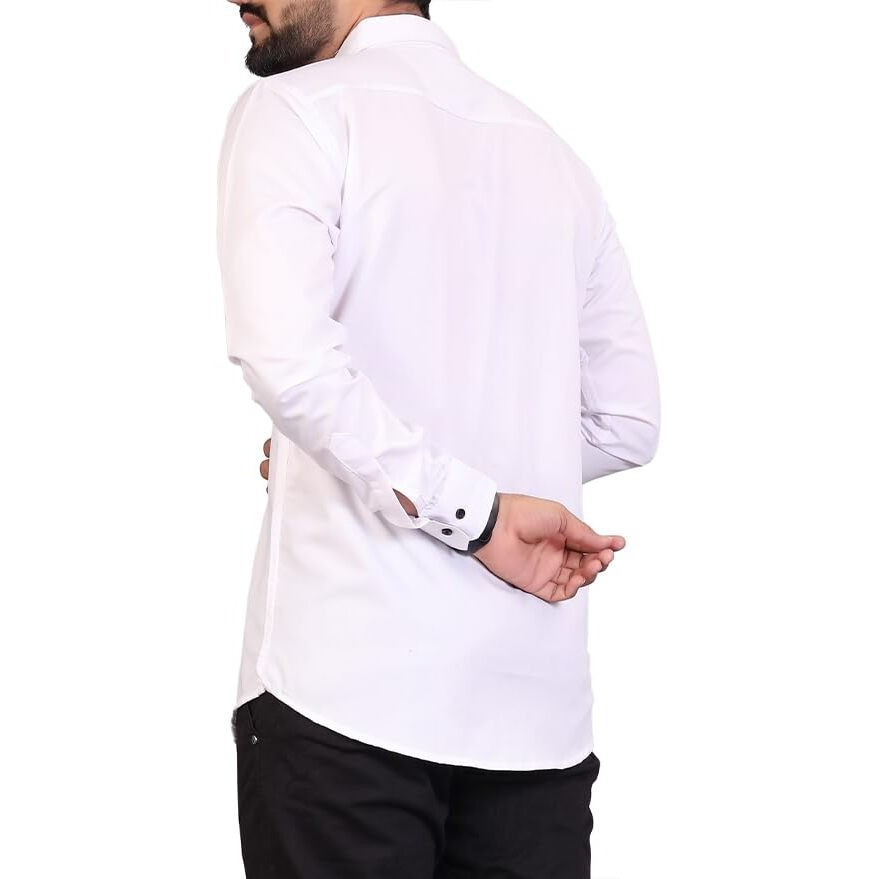 Cb-Colebrook Men Cotton Solid Relaxed Fit Casual Shirt (C-1030_White)