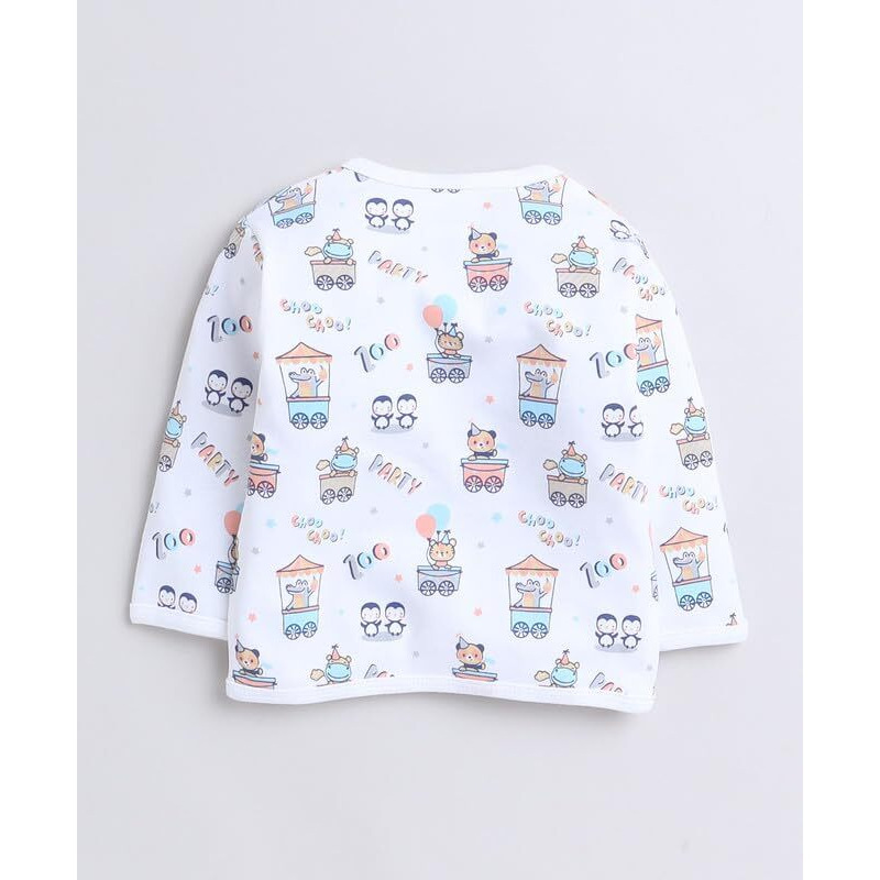 Bumzee White Baby Boys Full Sleeves Jabla & Pyjama Set Age - 3-6 Months (Peb9588C-Wht)