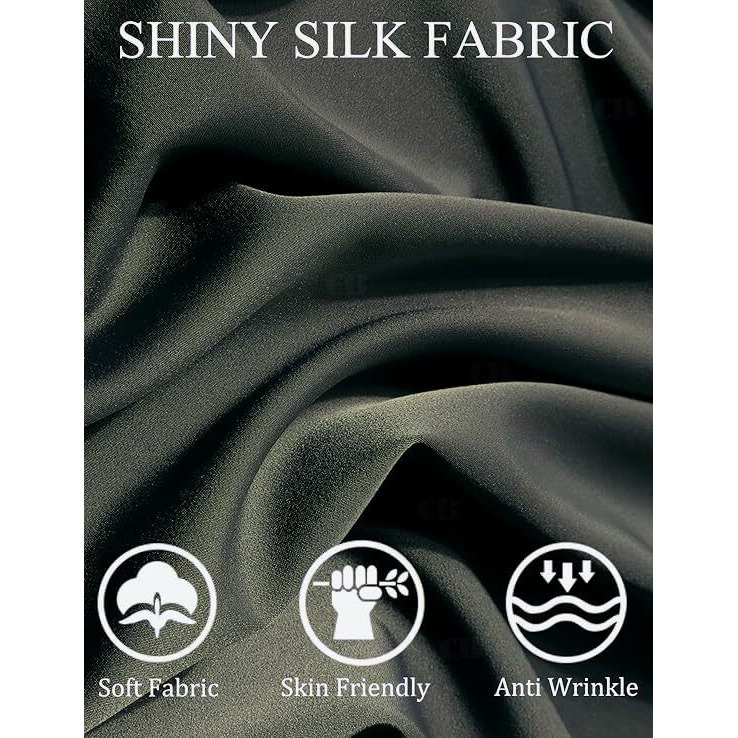 Cb-Colebrook Men Luxury Satin Silk Dress Shirt - Long Sleeve, Satin, Shiny Button Down, Prom, Wedding Party Shirt (In, Alpha, 2Xl, Regular, Mehendi)