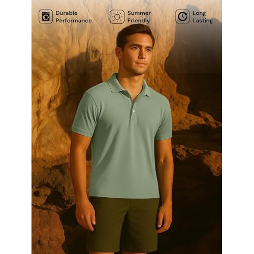Nobero Men's Solid Regular Fit Polo Shirt (1M-Twpo-R0002-Bl_Highland Green
