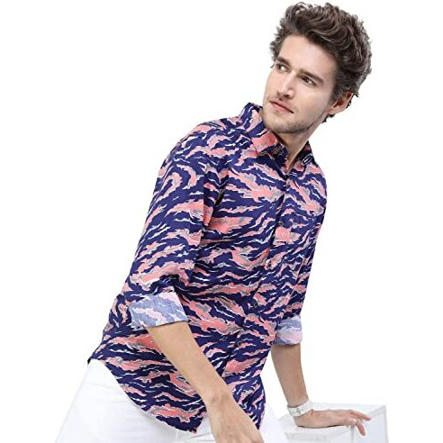 Ketch Men's Slim Fit Shirt (Khsh000988_Blue M)