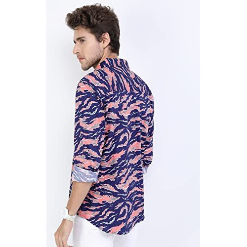 Ketch Men's Slim Fit Shirt (Khsh000988_Blue M)