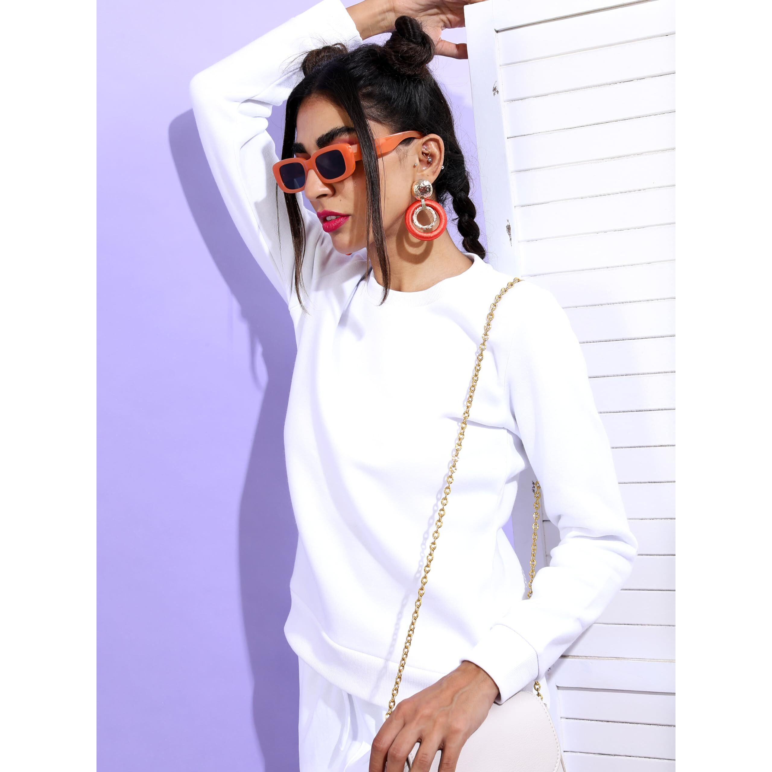 Ketch Womens Full Sleeve Regular Fit Sweatshirt Khss000052 White L