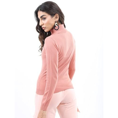 Ketch Acrylic Womens Full Sleeve Slim Fit Sweater Khsw000005 Nude L