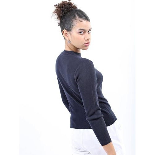 Ketch Acrylic Womens Full Sleeve Slim Fit Sweater Khsw000025 Navy Xl