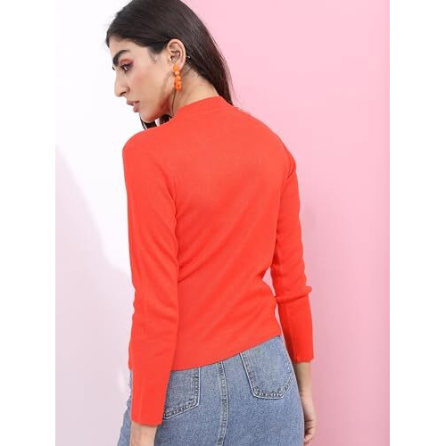 Ketch Acrylic Womens Full Sleeve Slim Fit Sweater Khsw000027 Red S