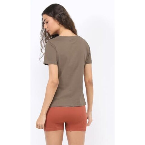 Nobero Women's Graphic Print Regular Fit T-Shirt (1W-Twts-C1285_Taupe Gray_1 Xl)