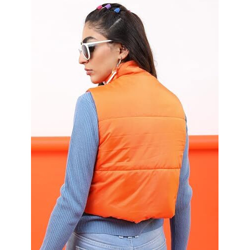 Ketch Womens Sleeveless Regular Fit Jacket Khjk000062 Orange S
