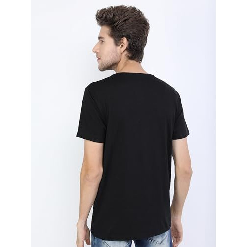 Ketch Men's Slim Fit T-Shirt (Khts000139_Jet Black