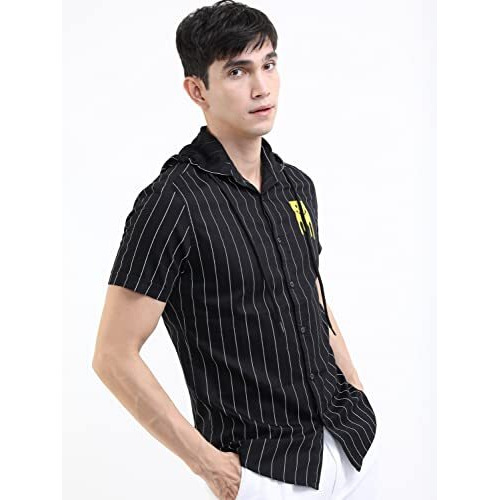 Ketch Men's Slim Fit Shirt (Khsh001121_Black M)