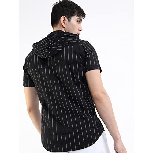 Ketch Men's Slim Fit Shirt (Khsh001121_Black M)