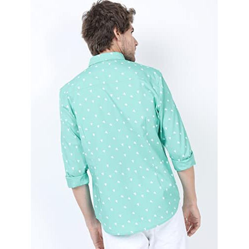 Ketch Men's Slim Fit Shirt (Khsh000723_Green M)