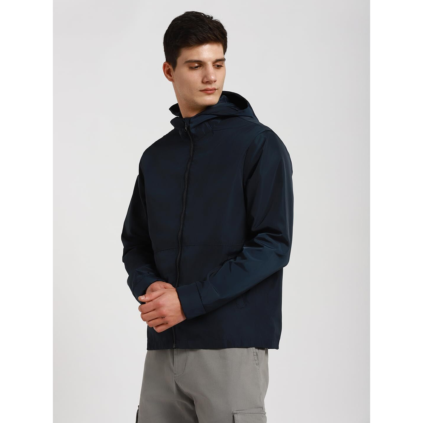 Dennis Lingo Indigo Solid Hood Jackets (Dlmjkw23040_In_S)