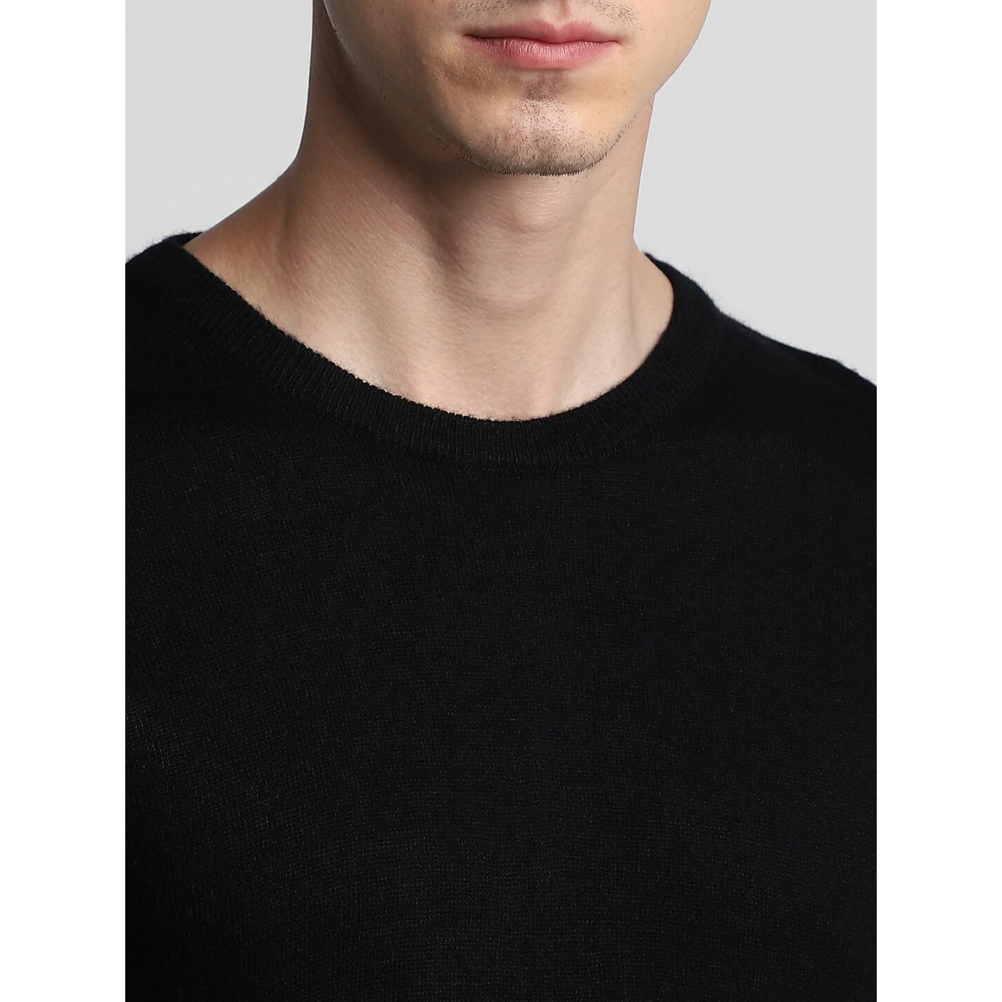 Dennis Lingo Black Solid Sweater (Dlmsww23001_Bk_M)
