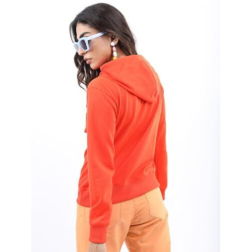 Ketch Women's Cotton Blend Hooded Neck Sweatshirt (Khss000158_Red