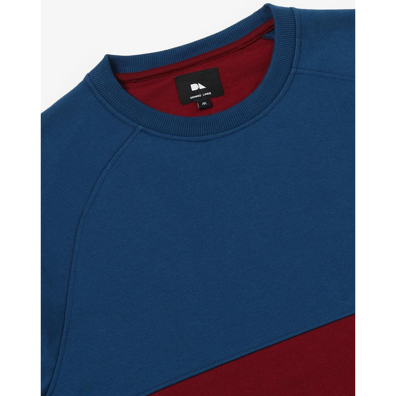 Dennis Lingo Blue Colourblock Mock Neck Sweatshirt (Dlmssw23020_Bl_M)