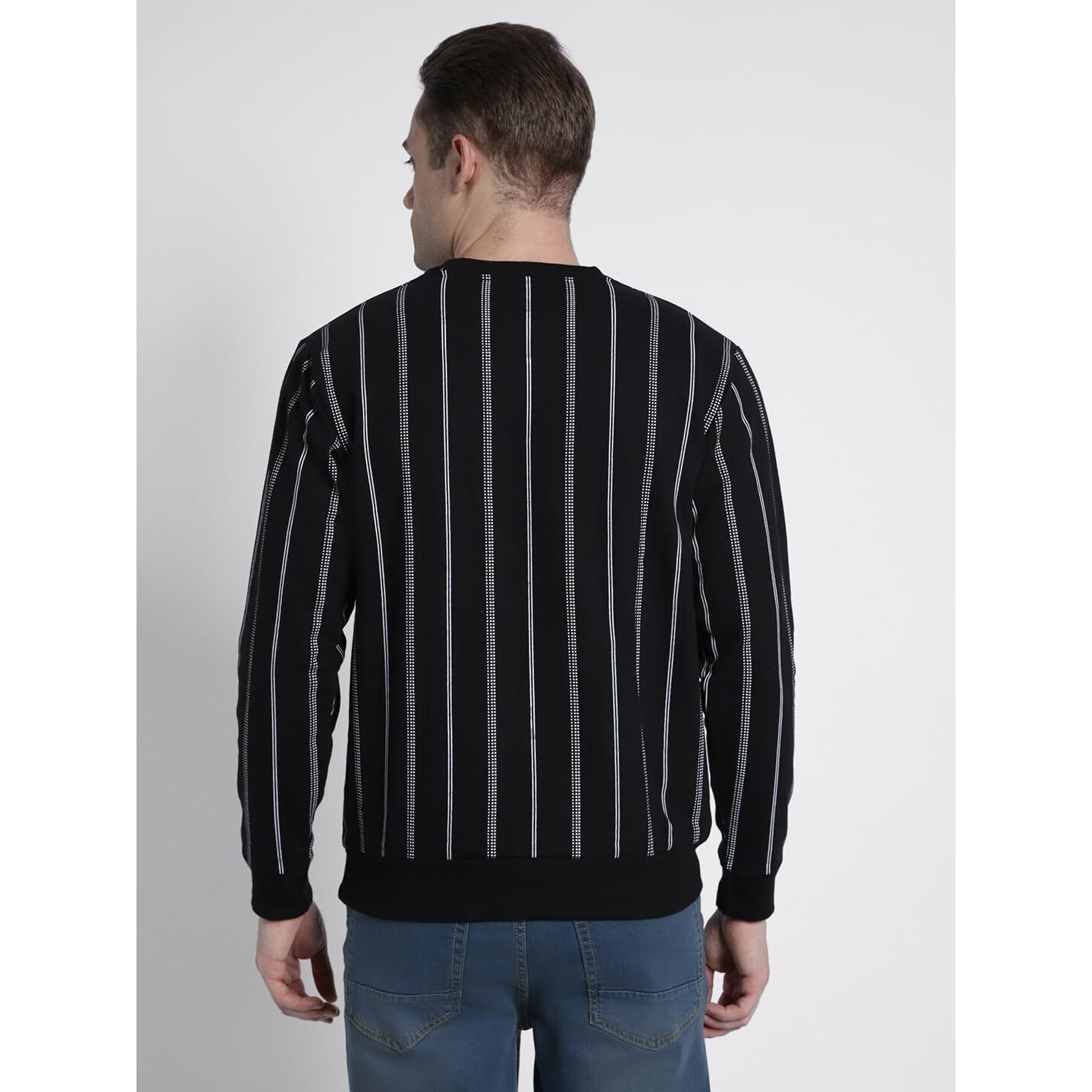 Dennis Lingo Black Stripe Mock Neck Sweatshirt (Dlmssw23030_Bk_Xxl)