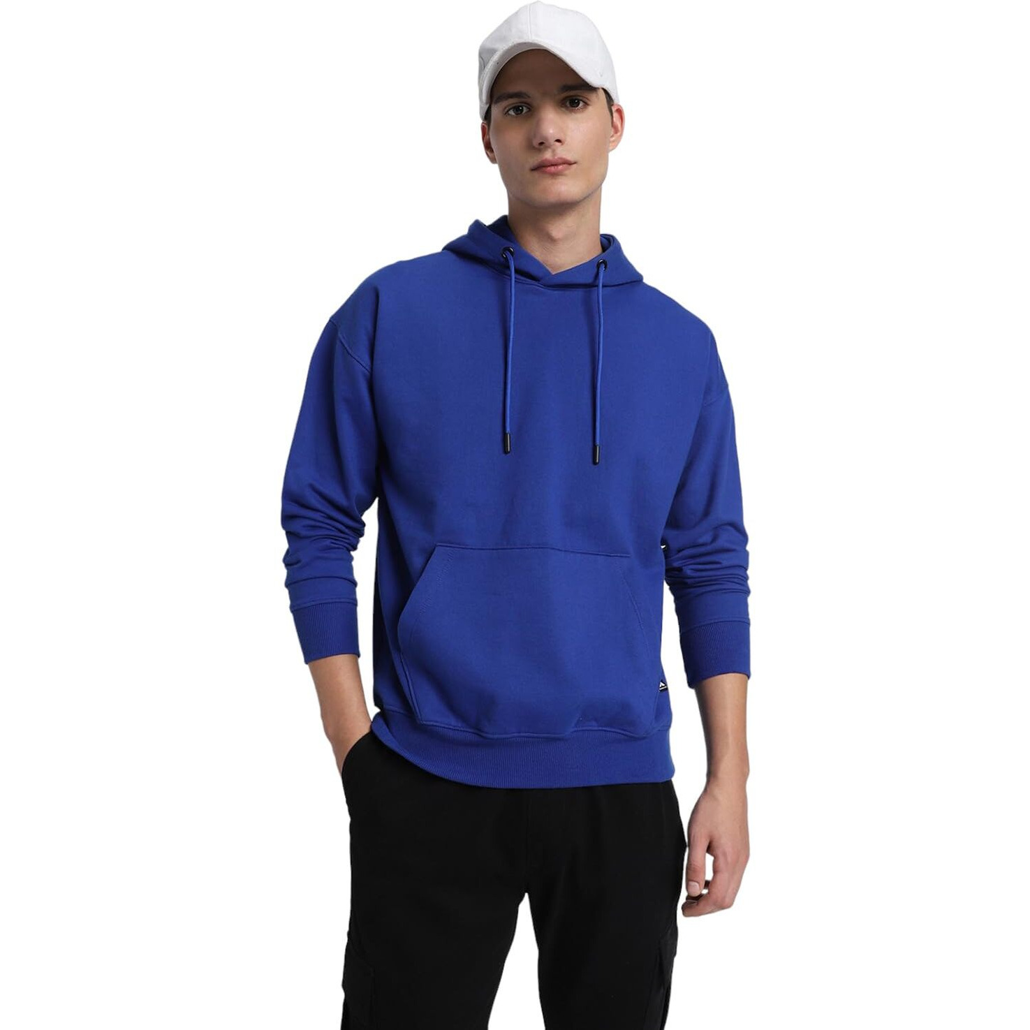 Dennis Lingo Blue Solid Sweatshirt (Dlmssw23048_Bl_M)
