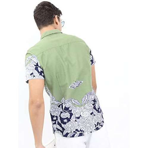 Ketch Men Olive Slim Fit Shirt