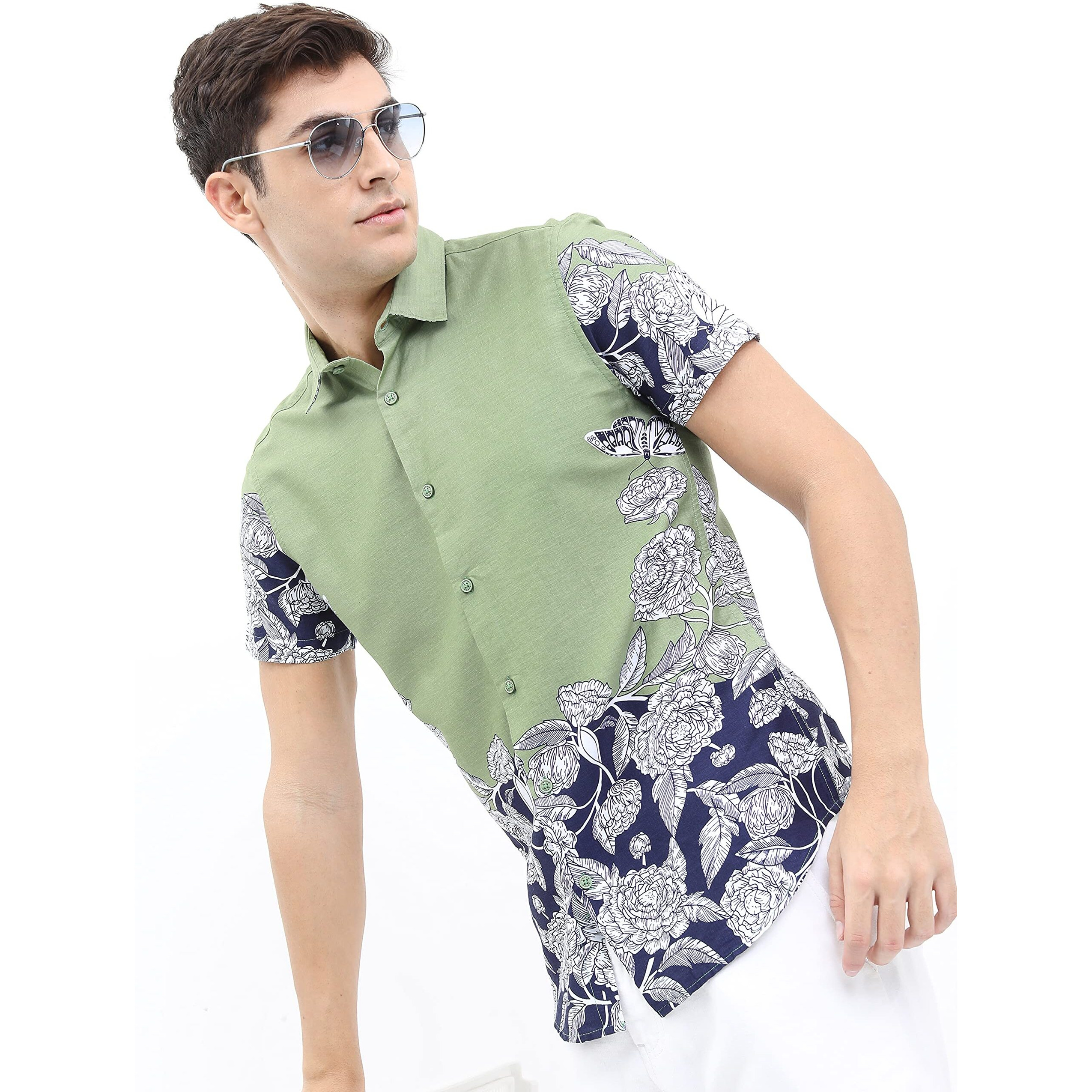 Ketch Men Olive Slim Fit Shirt