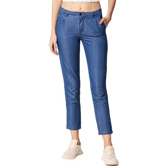 High Star Blue Slim Fit Women Trouser