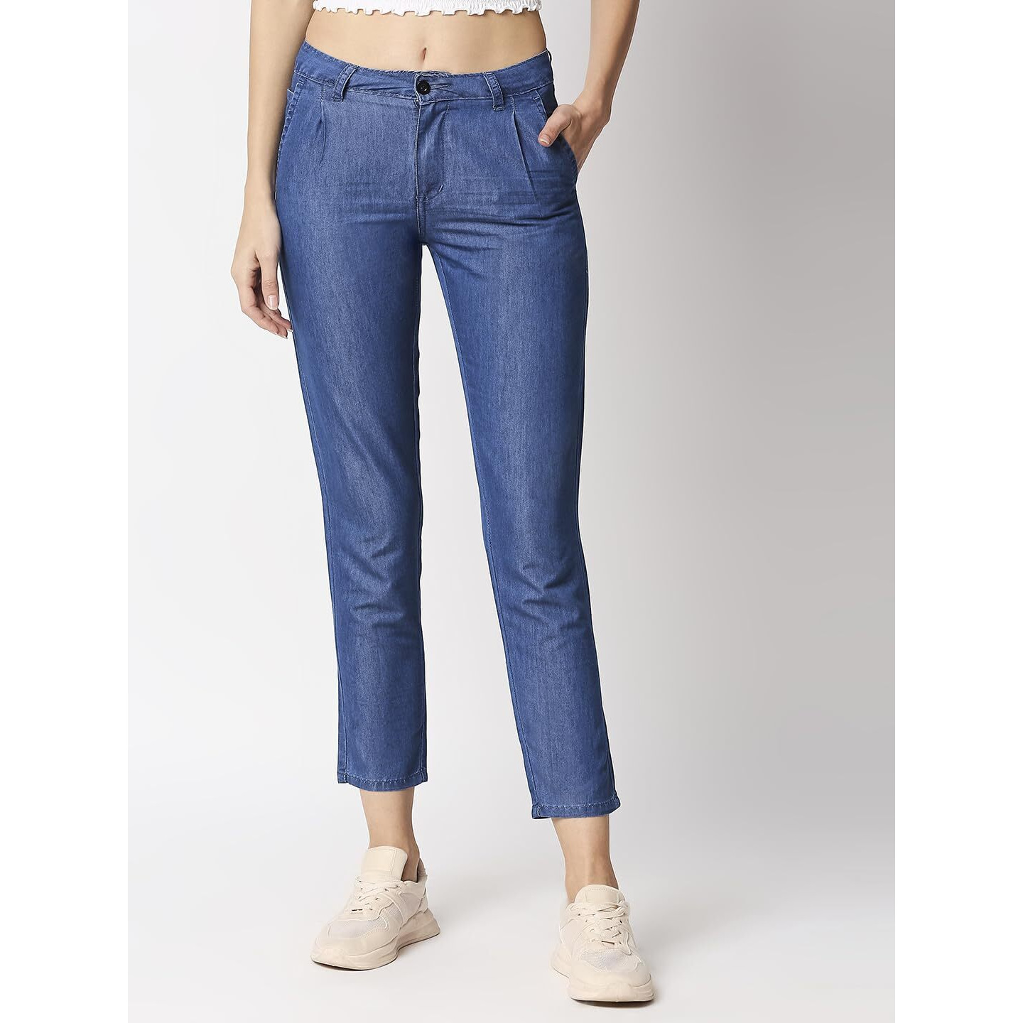 High Star Blue Slim Fit Women Trouser