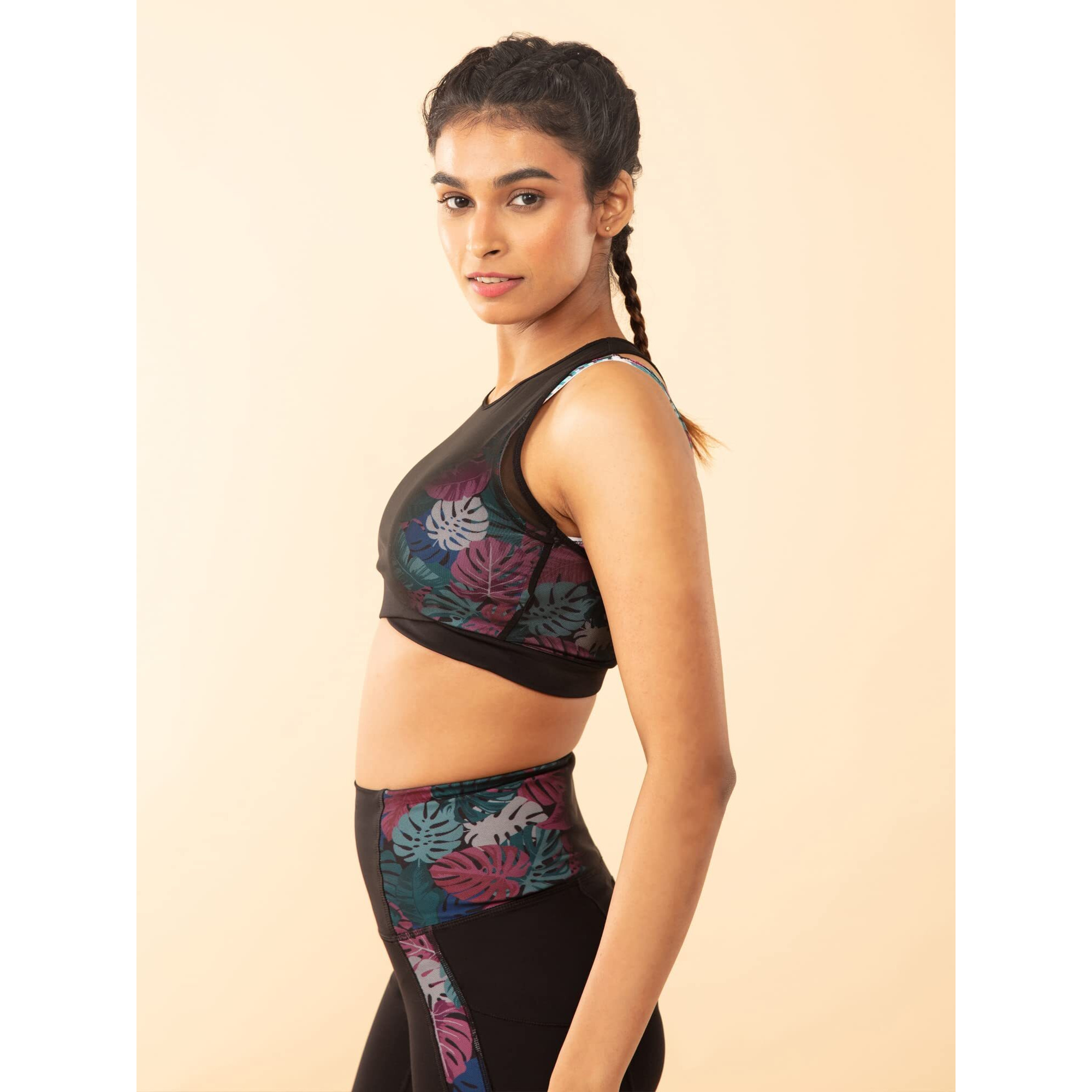 Nykd By Nykaa Everyday Stylish Sports/Workout Bra For Women With Medium Support Removable Padding Wireless/Wirefree - Nyk119 (Black, M)