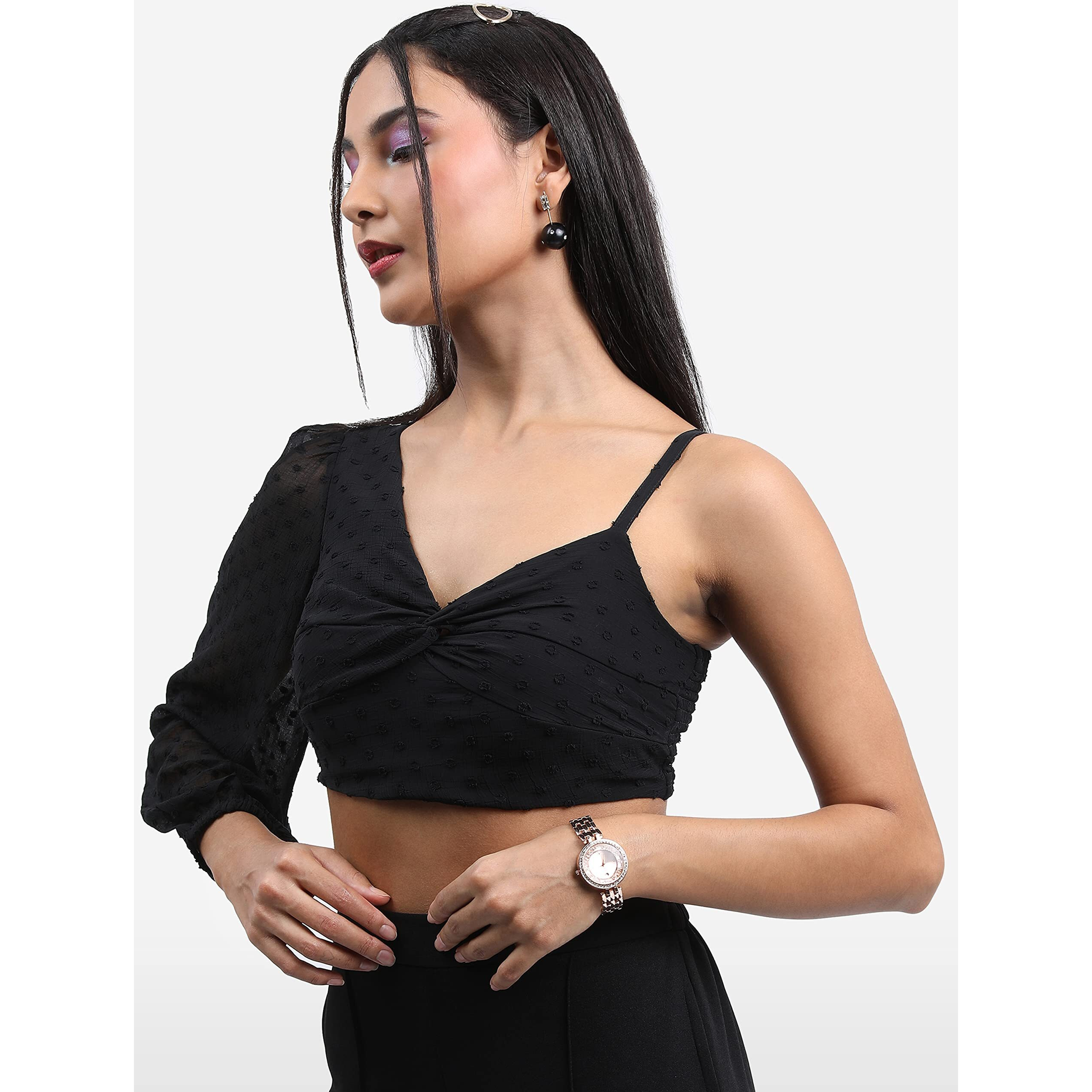 Ketch Women's Regular Fit Shirt (Khtp000179_Black