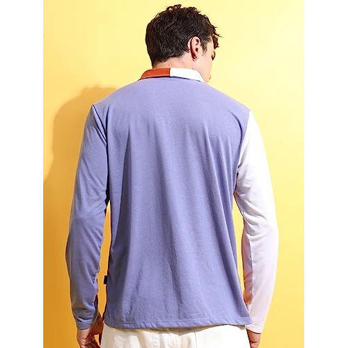 Ketch Men's Regular Fit T-Shirt (Khts000524_Lavender/Rust/White M)