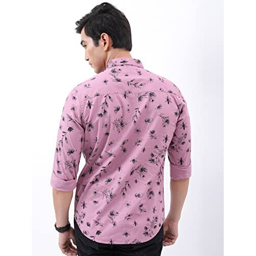Ketch Men's Slim Fit Shirt (Khsh001360_Pink