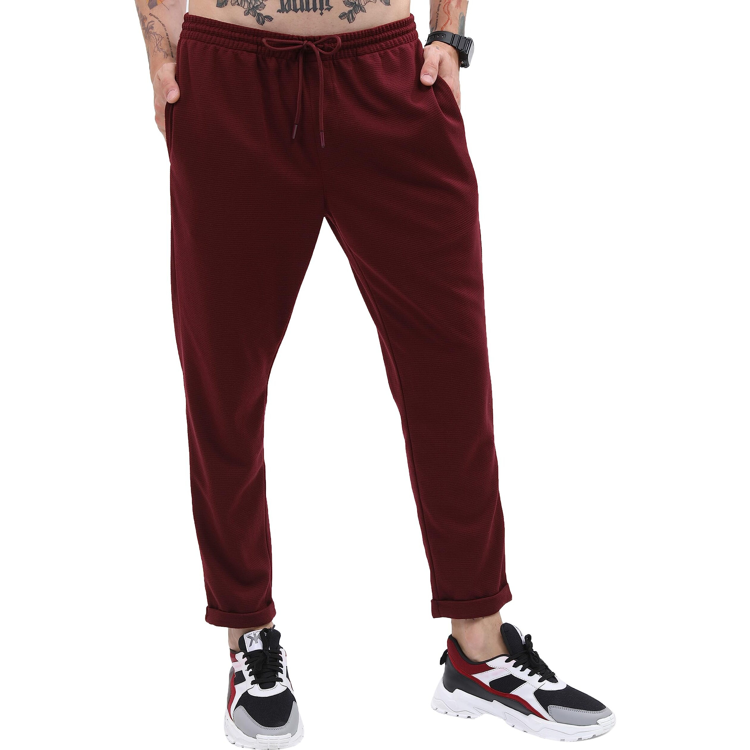 Ketch Men's Regular Fit Pants (Khjg000019_Maroon_34)