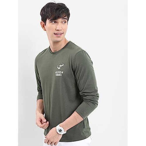 Ketch Men's Regular Fit T-Shirt (Khts000646_Olive Xl)