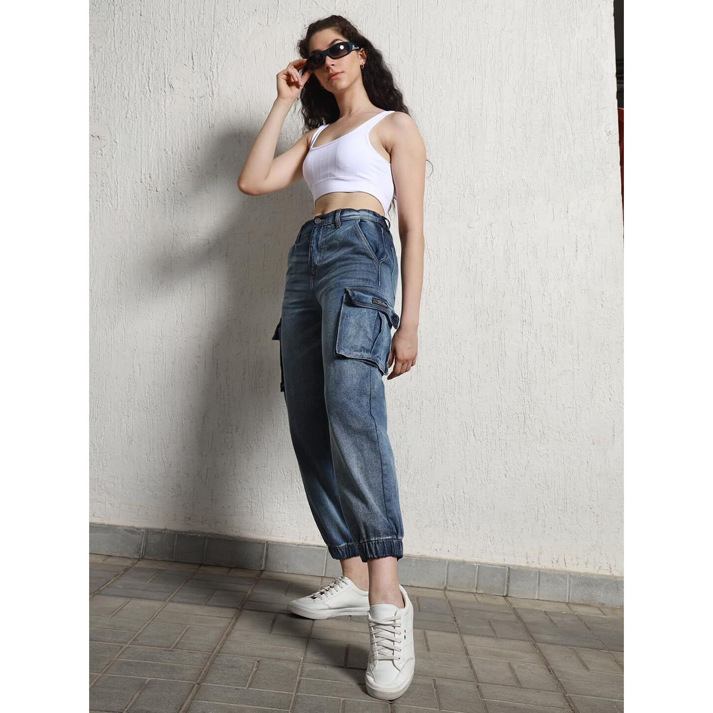 Hubberholme Women Blue Summer Cotton Relaxed Fit Jeans