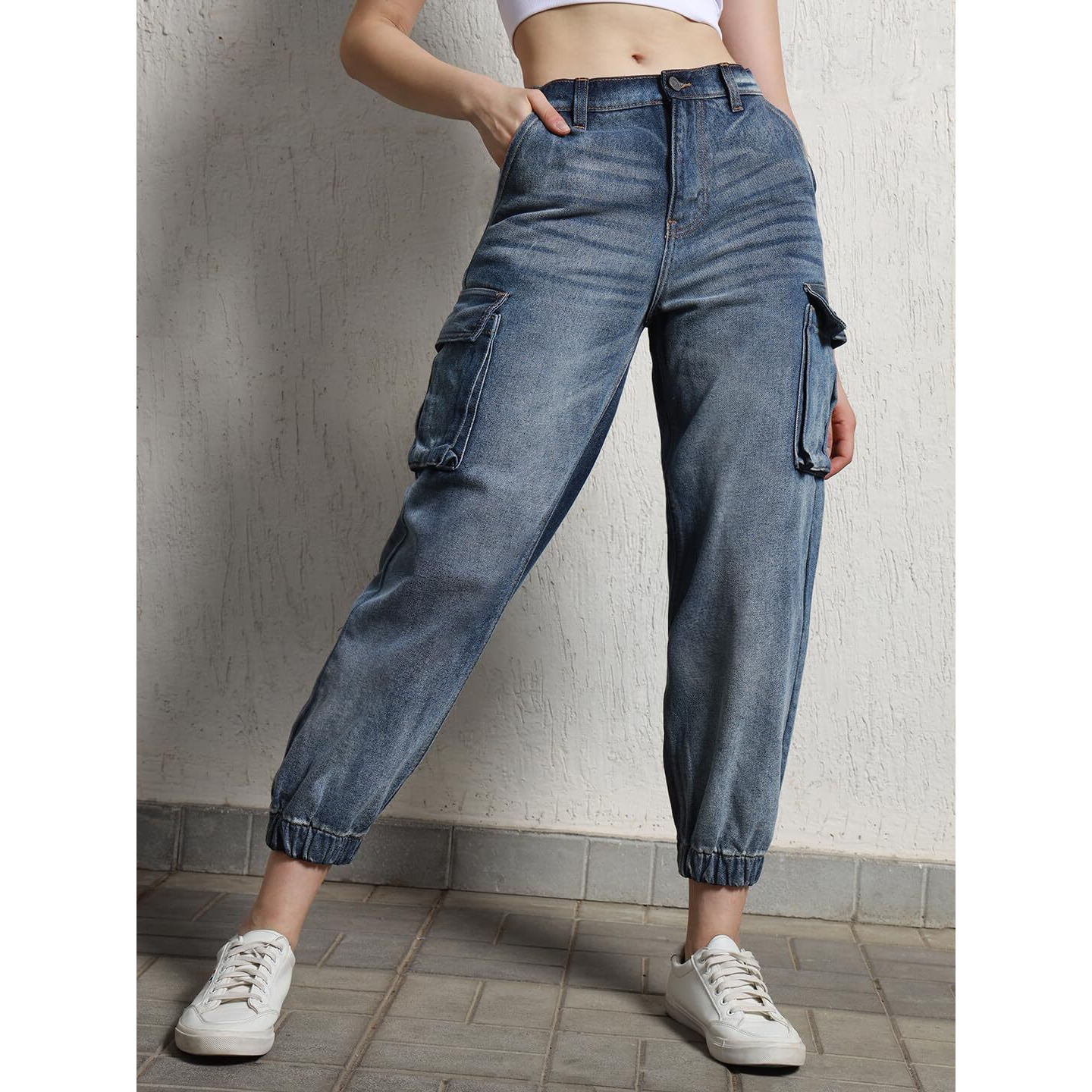 Hubberholme Women Blue Summer Cotton Relaxed Fit Jeans