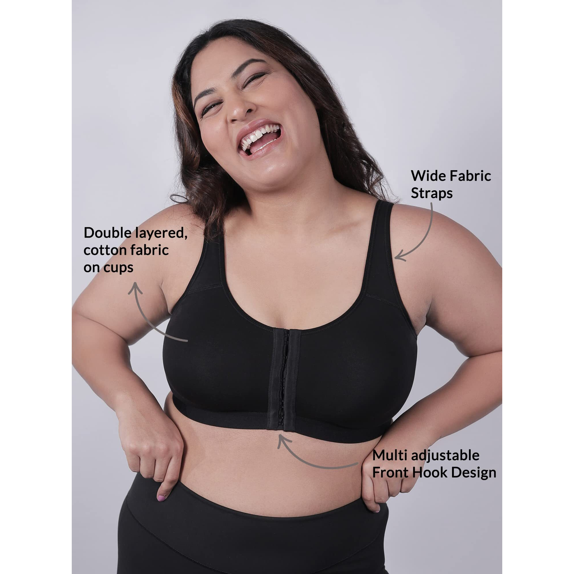 Nykd Women's Cotton Non Padded Wire Free Regular Bra Bra, Nyb103, Black, 38Dd, 1N